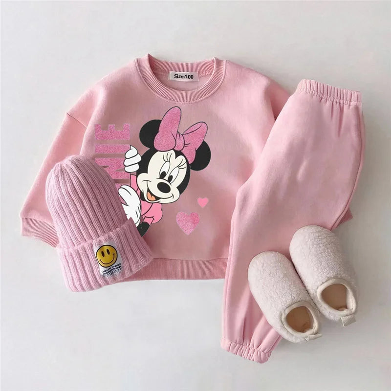 2 Piece Kids Girl / Boy Thicken Clothes Outfits Lovely Printed Sweatshirt + Pant Children Baby Clothing for Autumn Winter