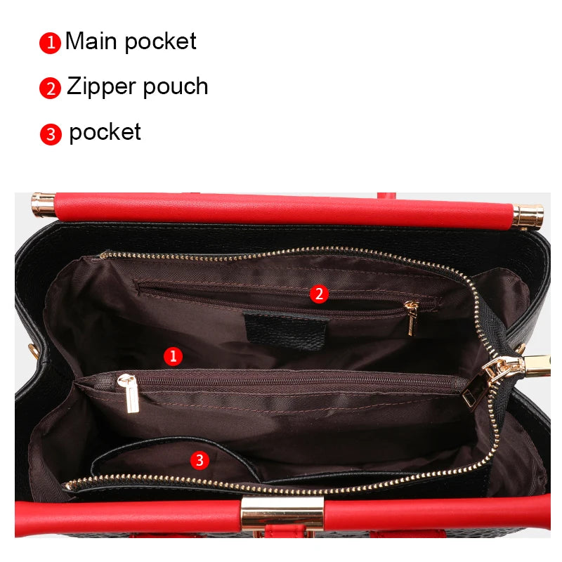 New Crocodile Pattern Women's Handbag Fashionable and Trendy Large Capacity Luxury Cowhide Commuter Shoulder Bag