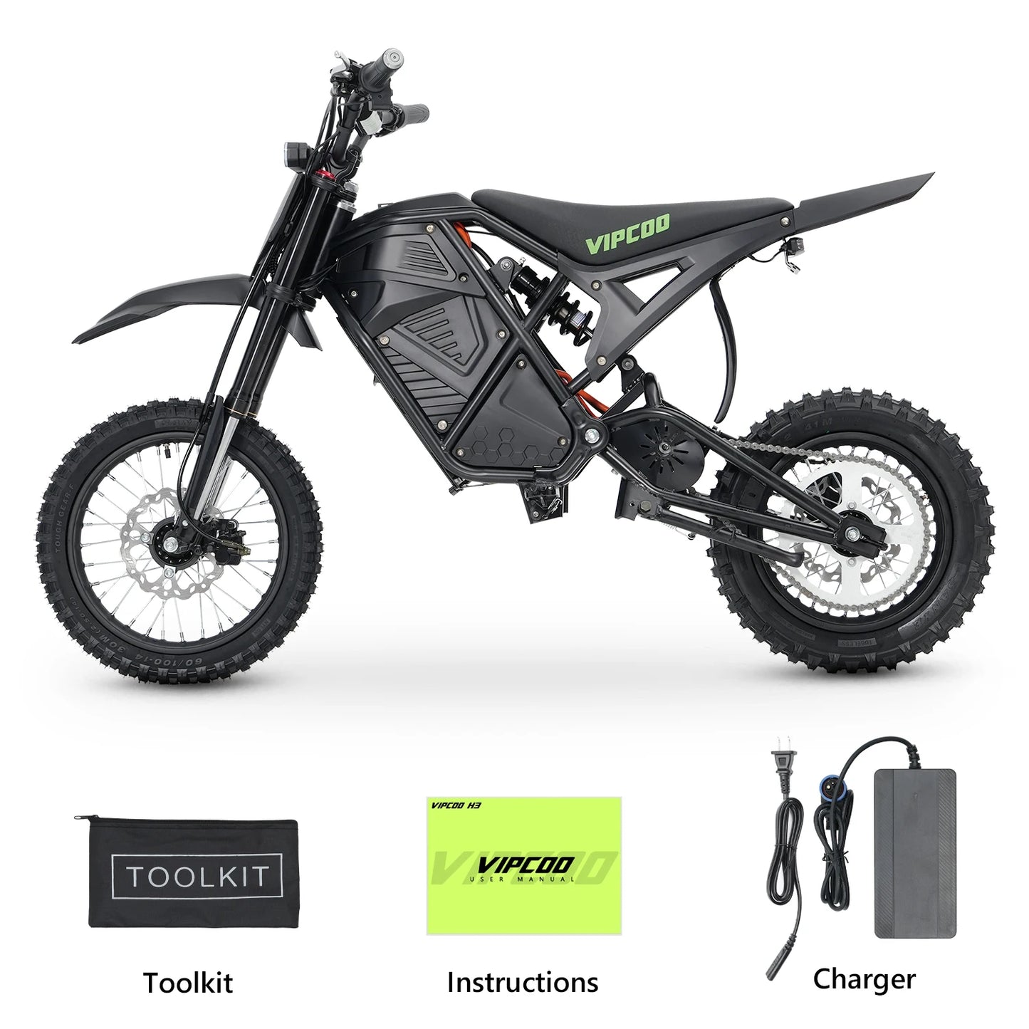 VIPCOO  H 3 Electric Motorcycle 3500 W Motor 48 V 23 AH Battery 63 KM/H Max Speed 40-70 KM Range Hydraulic Brakes Electric Mountain Bike