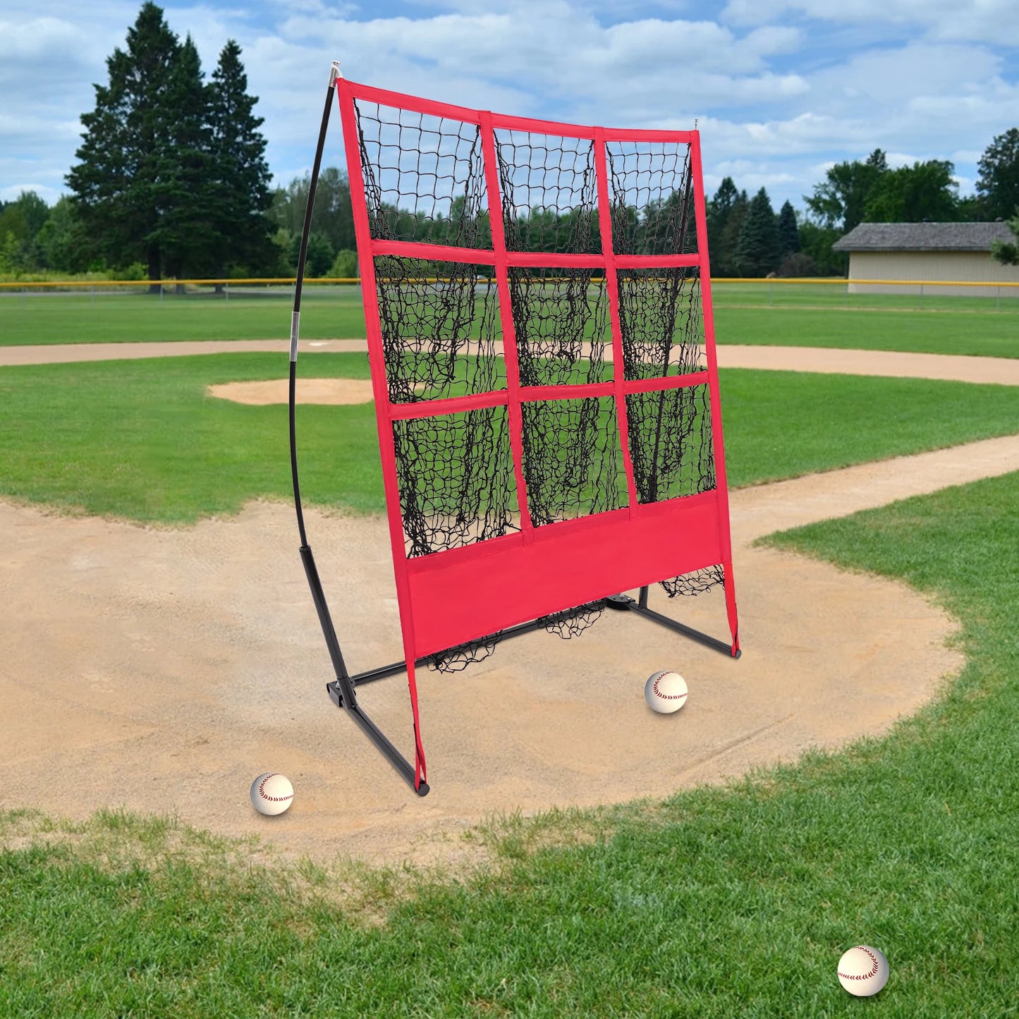 Baseball Training Net 9 Square Pitching Target Portable Batting Practice Net for Indoor Outdoor Use with Carry Bag – Durable Pol