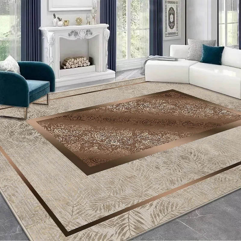 Light Luxury Rugs for Bedroom Anti-slip Bedside Rug Large Area Living Room Decoration Soft Carpet Washable Cloakroom Floor Mat