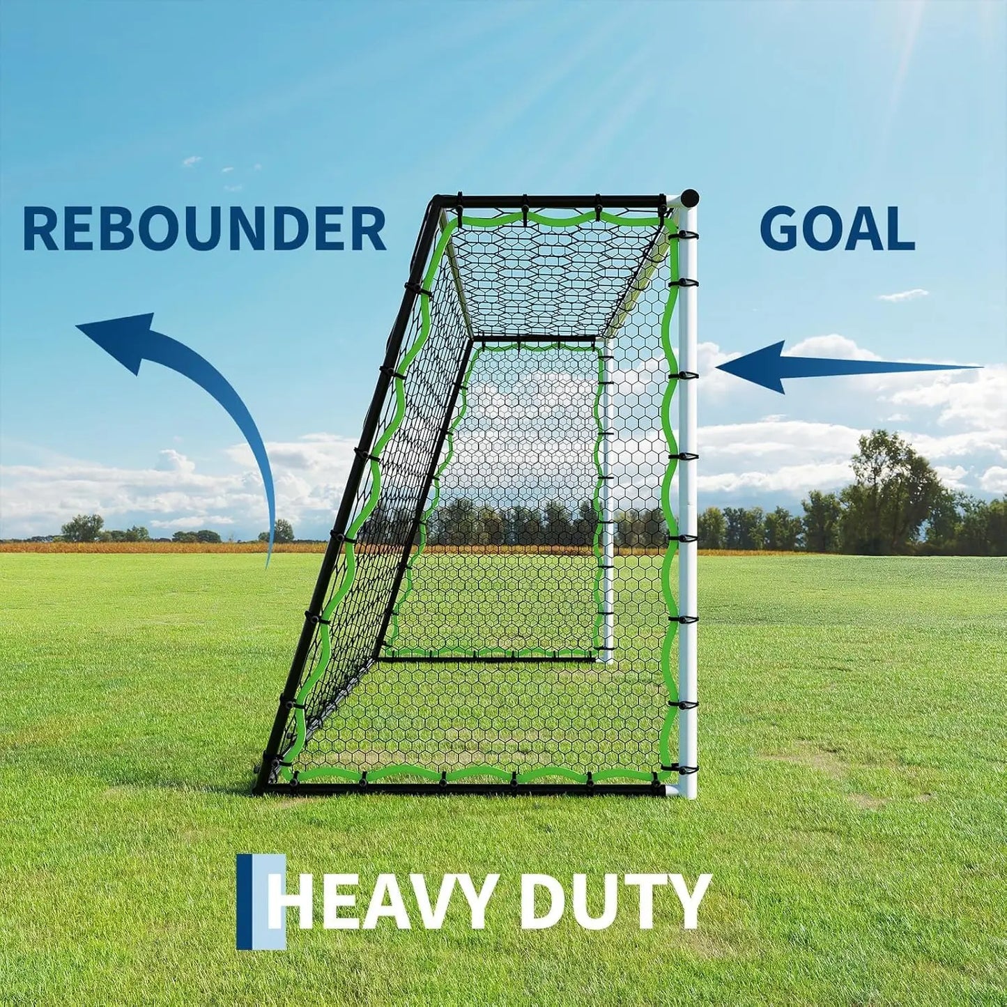 3-in-1 Soccer Goal Training,7x5Ft Soccer Rebounder Net,Rebound Trainer for Passing,Ball Control,Solo & Team Practice,Steel Frame