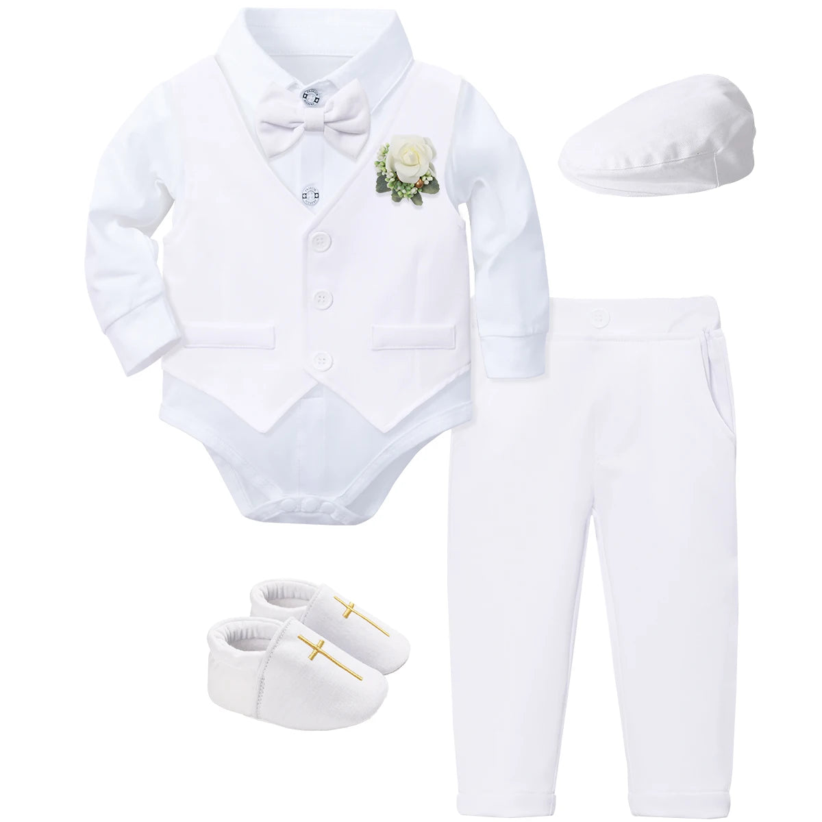 Baptism Outfit Boy Infant Baby Church Christening Suit Toddler White Blessing Set Newborn Easter Birthday Party Gift Clothes
