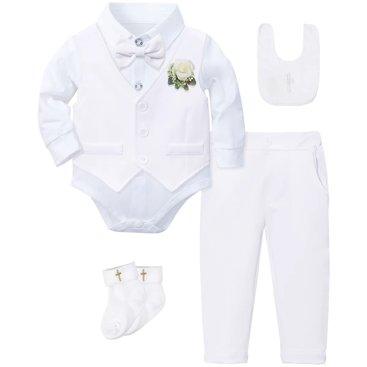 Baptism Outfit Boy Infant Baby Church Christening Suit Toddler White Blessing Set Newborn Easter Birthday Party Gift Clothes