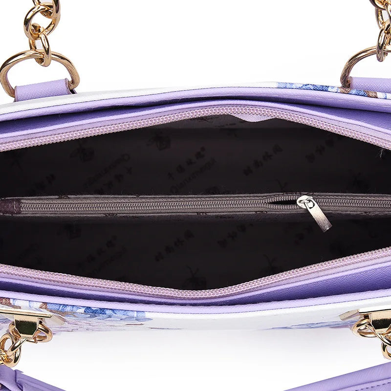 PU leather fashion floral tote bag, zipper closed, adjustable strap, women's crossbody bag, ideal for everyday use and gifts