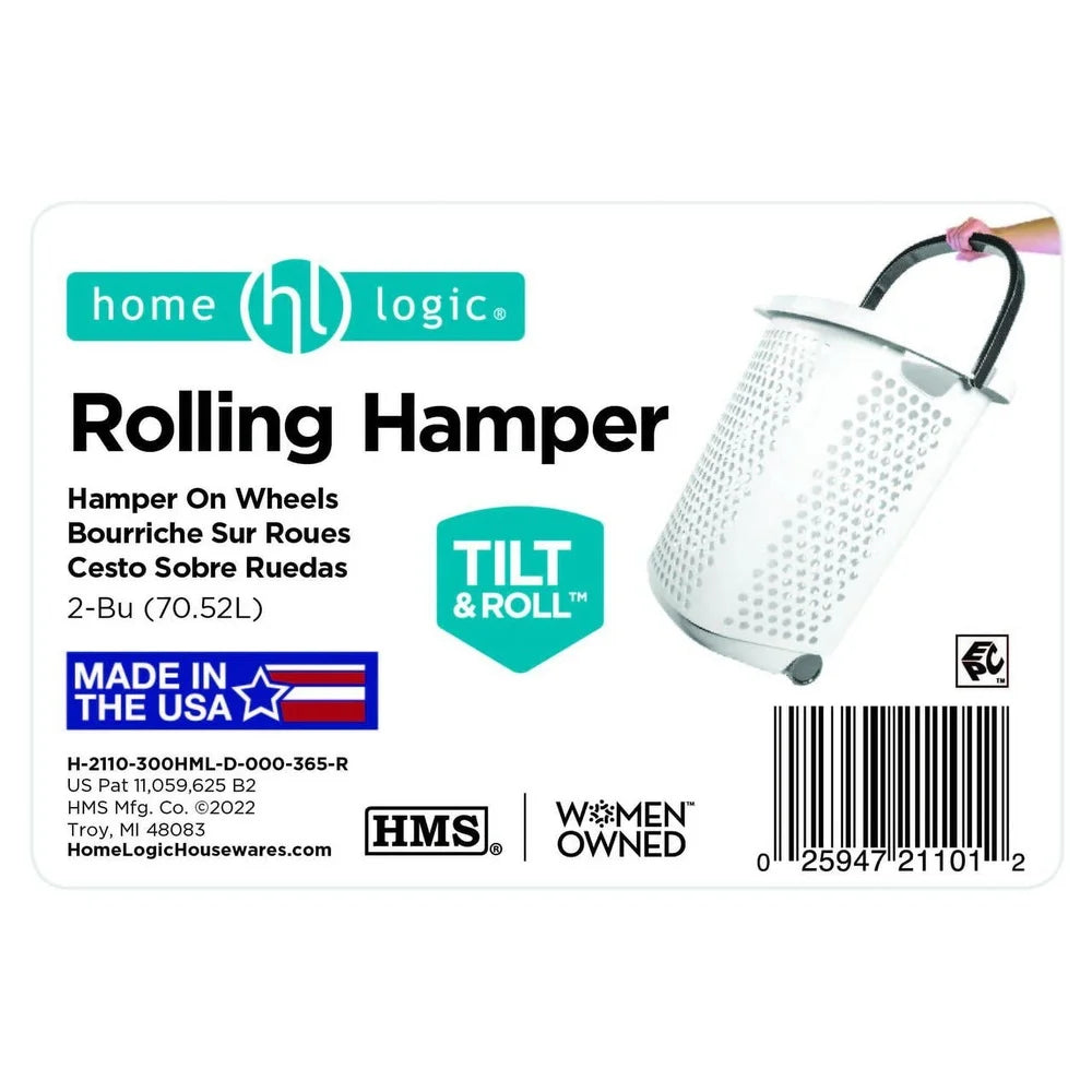 Rolling Laundry Hamper with Pop-up Handle Large Capacity Plastic Storage Basket Home College Tween Adult Use