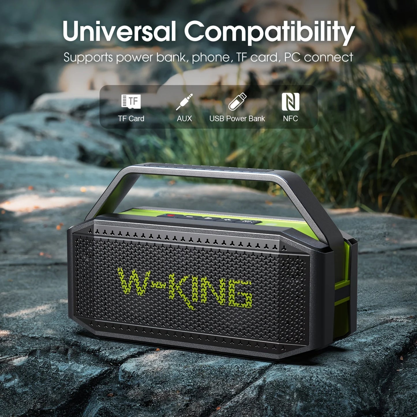 W-KING (100 W Peak) 60 W Portable Loud Bluetooth Speakers with Sub woofer, Outdoor Speaker Bluetooth Wireless Waterproof Speaker
