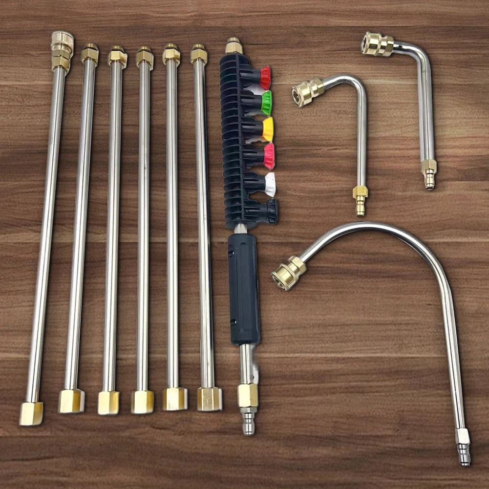 10Pcs High Pressure Washer Wand Set Pressure Washer Extension Wand Set Spear Car Washer Nozzles Cleaning Tools 1/4 Quick Connect