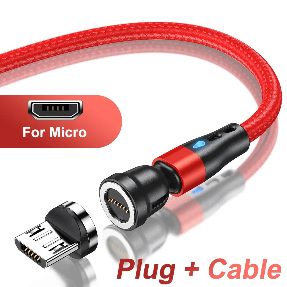 5A Magnetic Cable 540 Rotate Fast Charging Magnetic USB Type C Cable For iPhone 14 Samsung Xiaomi Realme Mobile Phone Cable