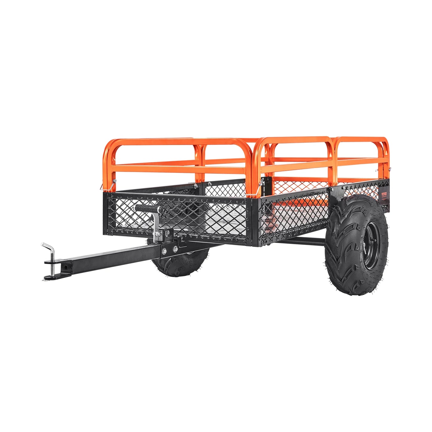 Heavy Duty Steel ATV Dump Trailer Tow Behind Dump Cart Garden Trailer with Removable Sides and Tires for Mowers Tractor