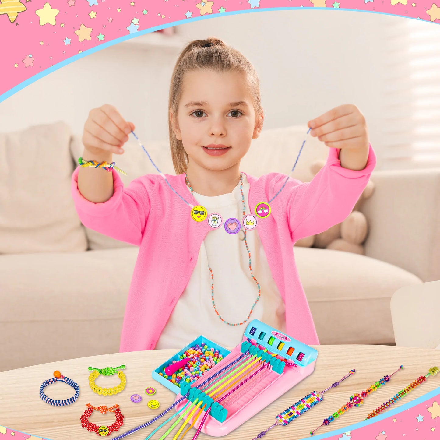 Friendship Bracelet Making Kit, Arts and Crafts String Maker Tool, Birthday Xmas Gifts for Girls 4, 5, 6, 7, 8, 9,10,11, 12+ Years Old