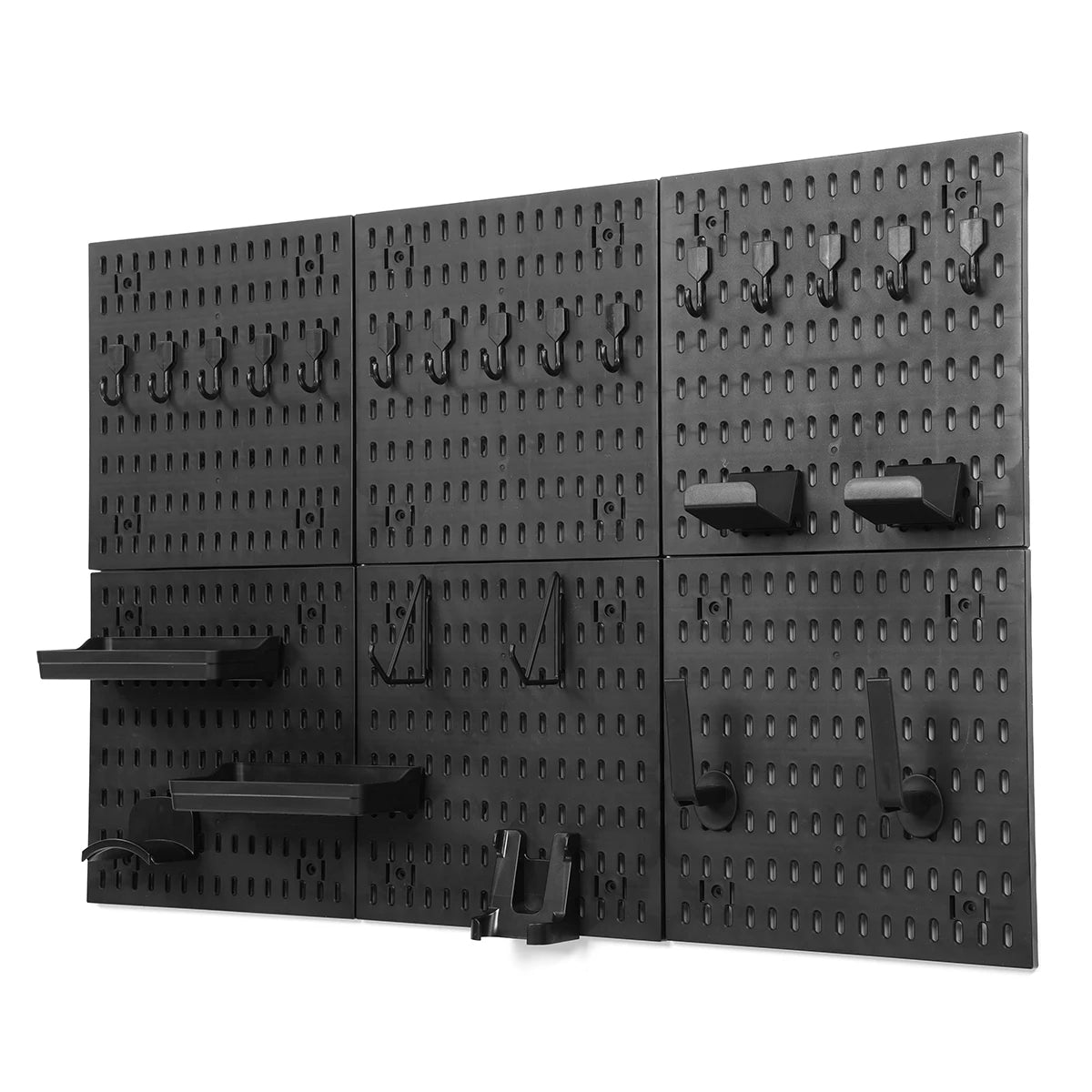 90*60 cm Pegboard Wall Organizer Panel Shelves For Gamer Room Bathroom Kitchen Storage Rack Hole Board w/ Hooks Shelves