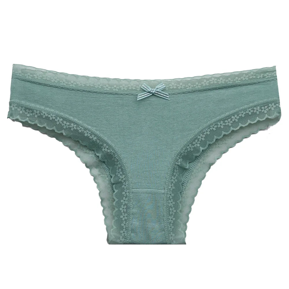 5 Pcs/Set Women Cotton Panties Sexy Lace Lingerie Low Waist Underwear Girls Briefs M-XL Underpant