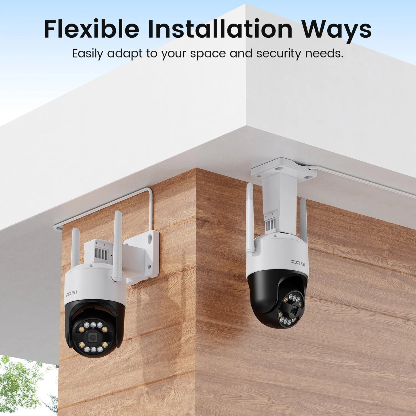 ZOSI C296 5MP/8MP PTZ WiFi 6 Camera Person Vehicle Package Detect Wireless CCTV Video Surveillance Cam Home Security Protection