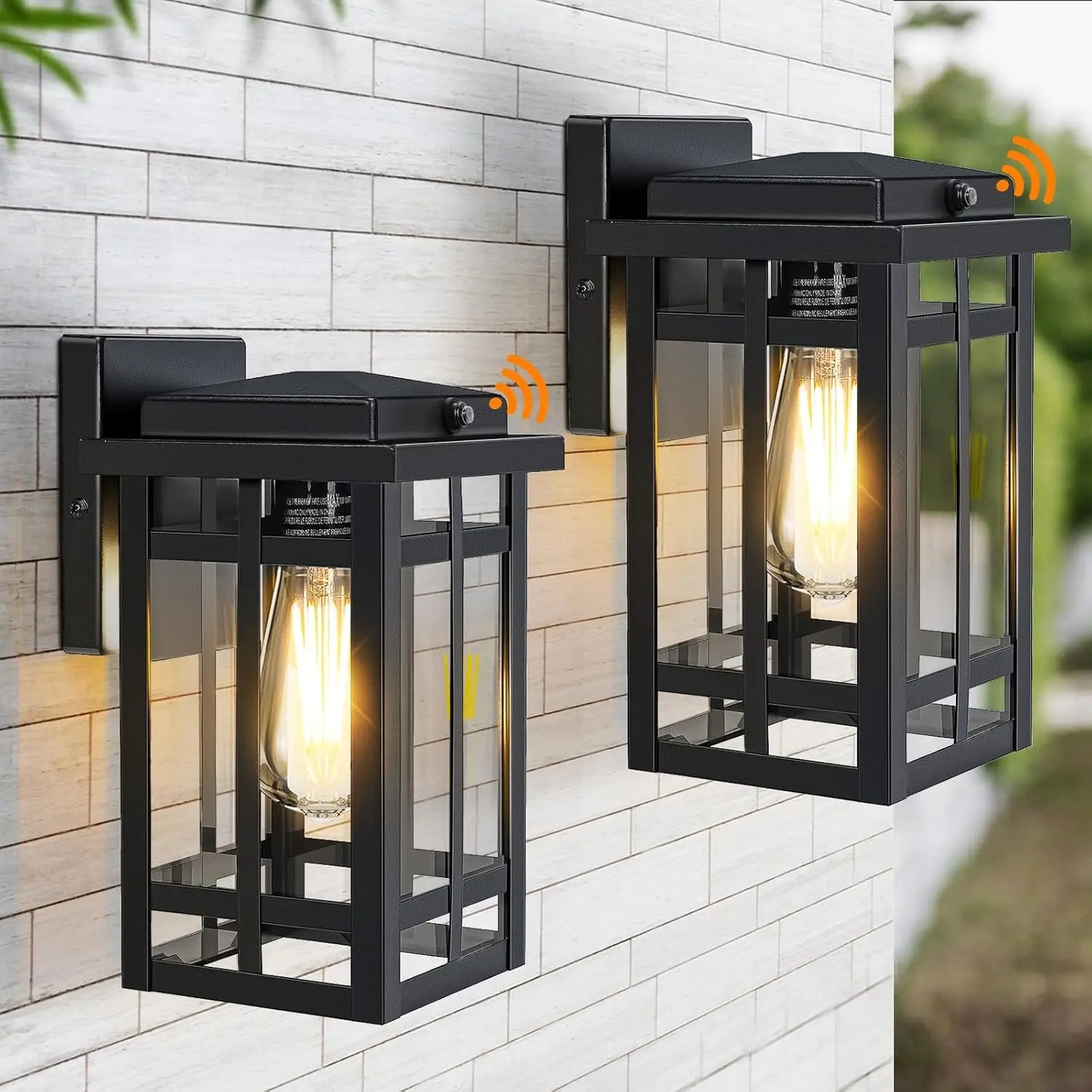 Outdoor Waterproof Wall Light, Modern Matte Black Exterior Wall Mount Lighting, Rustproof E26 Socket Outdoor Garden Light