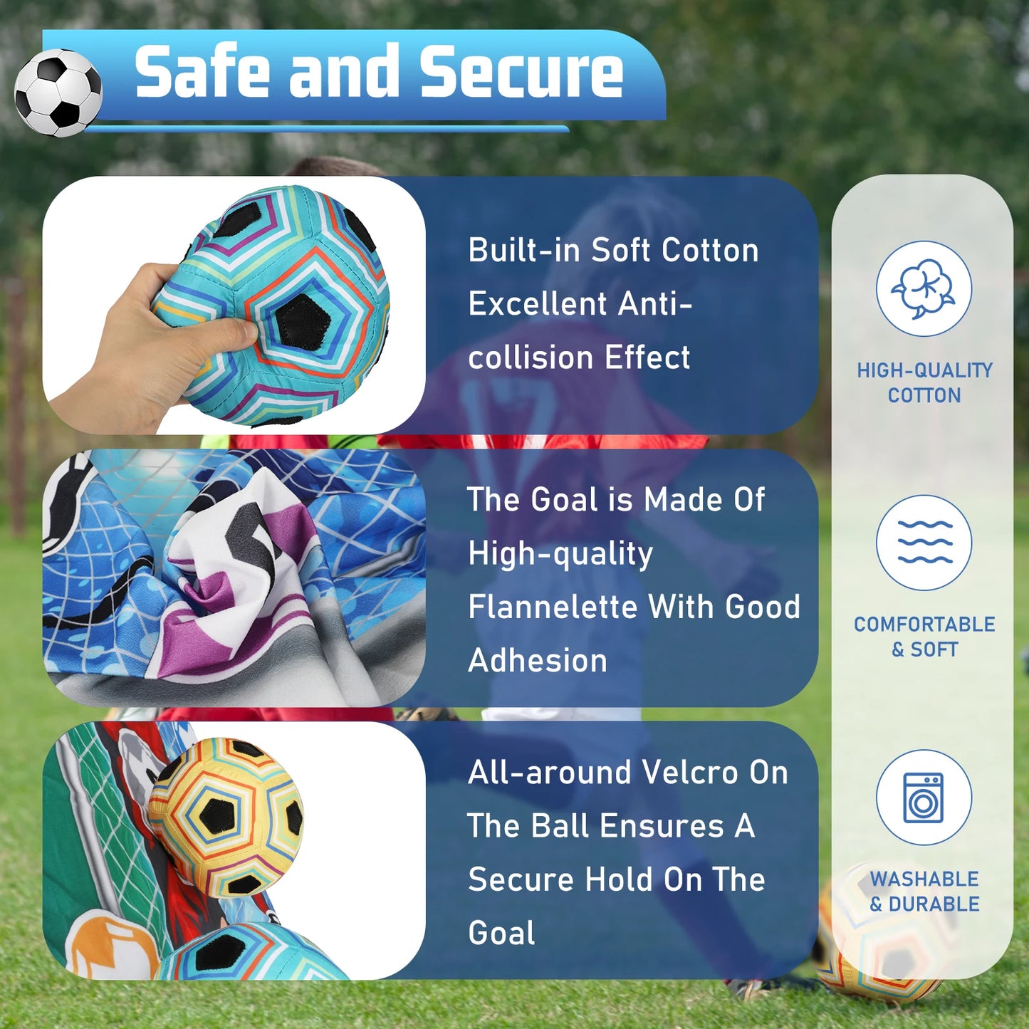 VATOS Football Ball Game Set for Kids Indoor Outdoor Soccer Train Sport Game Foldable Toys for 3 4 5 6 7 8 Years Old Boys Girls