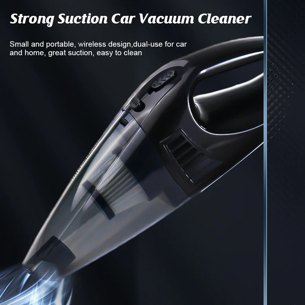 Wireless Car Vacuum Cleaner Portable Wet&Dry Handheld Strong Suction Car Vacuum Air Duster Built-in 1500 mAh*2 Li-ion battery