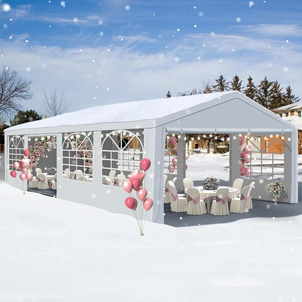 20' x 30' Canopy Party Tent & Carport - Heavy Duty Outdoor Wedding Gazebo with 4 Sand Bags, Event Shelter Canopy for Outdoor Eve