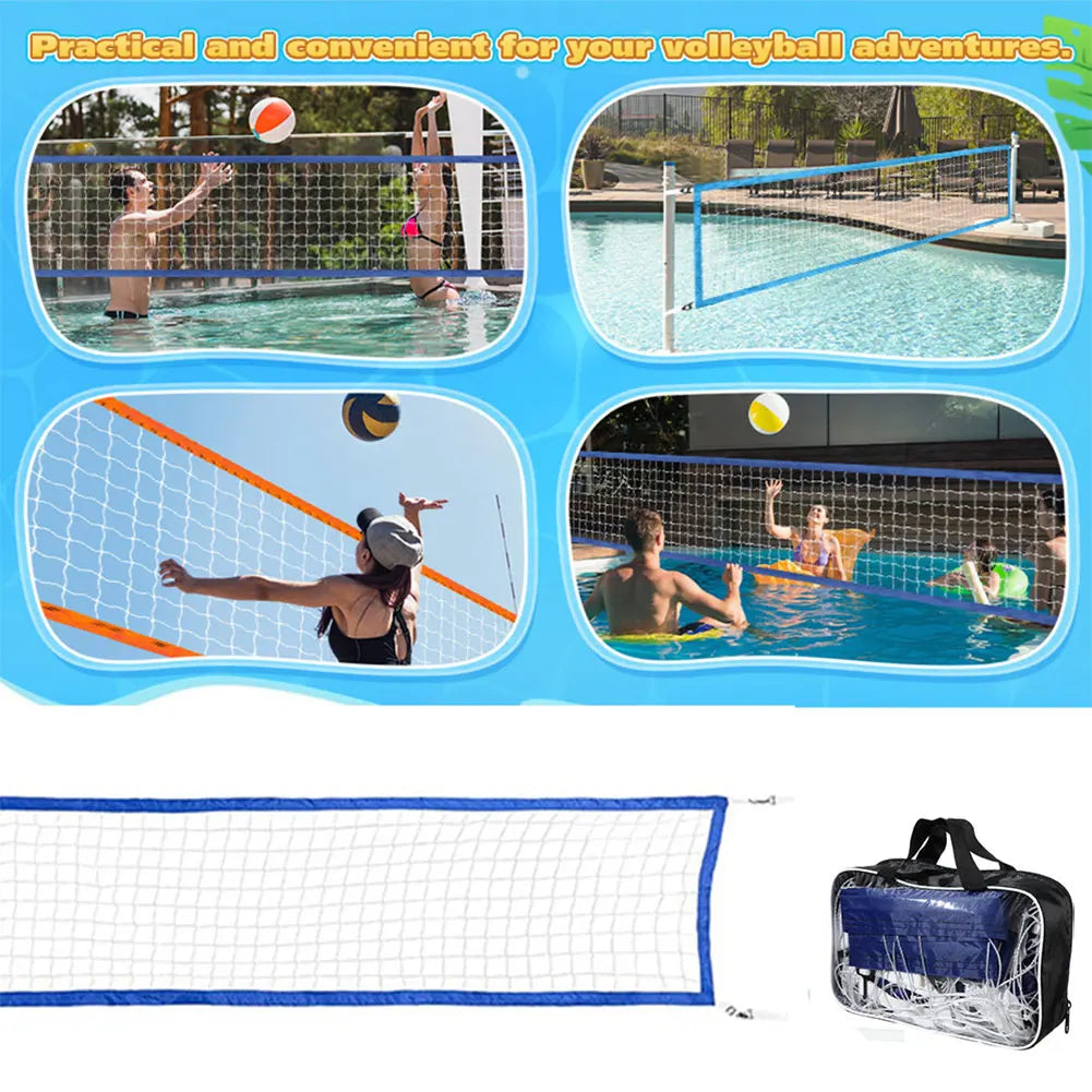 15 ft x 3 ft Folding Training Net with Carrying Bag Portable Volleyball Net Adjustable Pool Water Volleyball Net for Summer Party