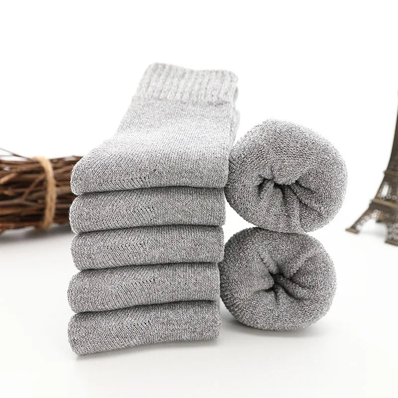 5 Pairs Super Thick Winter Woolen Merino Socks for Men Towel Thermal Warm Sport Socks Cotton Male's Cold Snow Boot Terry Sock