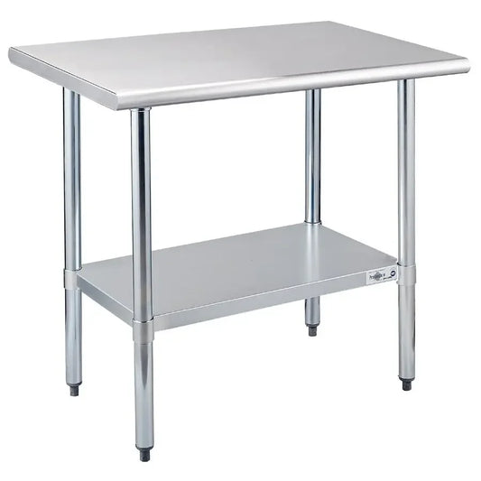Stainless Steel Prep Table 36 x 24 Inch NSF Commercial Work Table with Under-shelf Heavy Duty Table for Kitchen Restaurant Home Hot