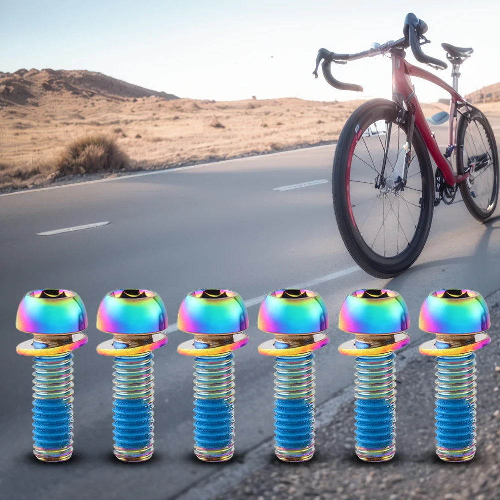 6Pcs M6x17mm Bike Crank Caliper Handlebar Stem Fixing Screws with Washer Bike Disc Brake Clamp Bolts for Fixing Brake Lever