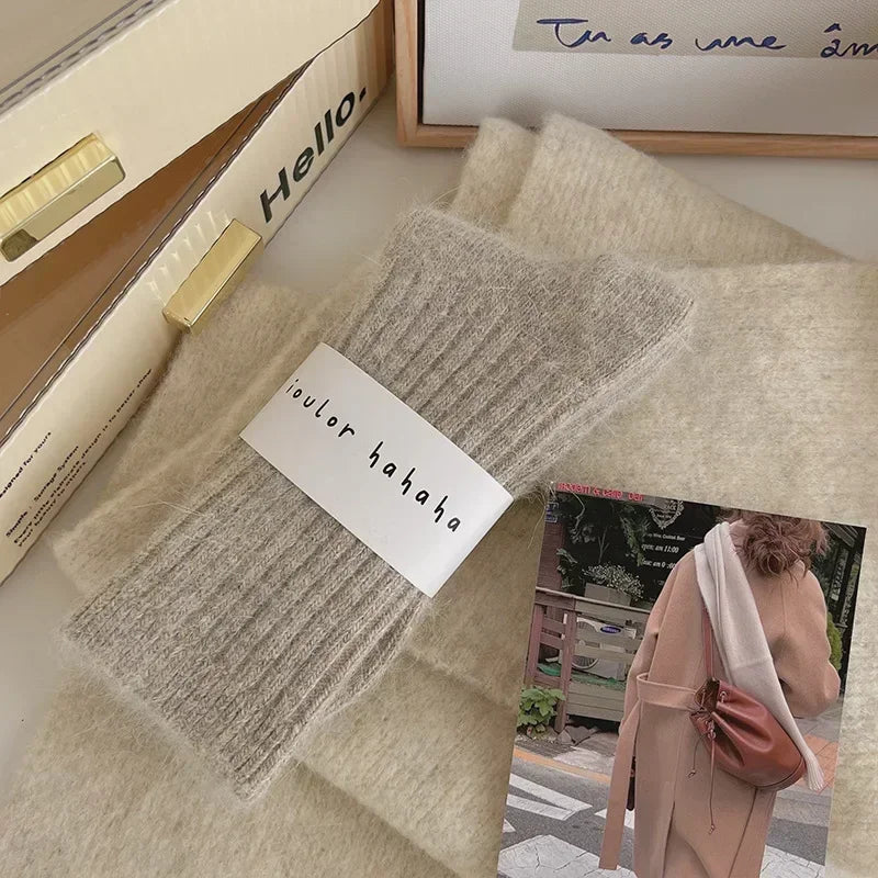 Winter Thick Warm Women's Cashmere Wool Socks Solid Color Long Thermal for Ladies