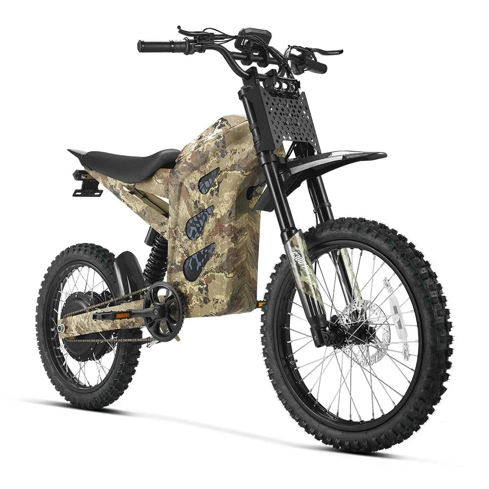 HAPPYRUN Tank G300 Pro Camouflage Electric Dirt Bike 3000W Motor 72V 30Ah Battery
