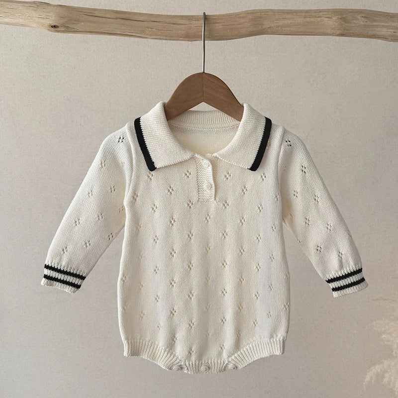 0-24M Warm Baby Clothing Knit Romper Newborn Romper Infant Toddler Boy Girl Long Sleeve Jumpsuit Embroidery Fall Spring Outfits