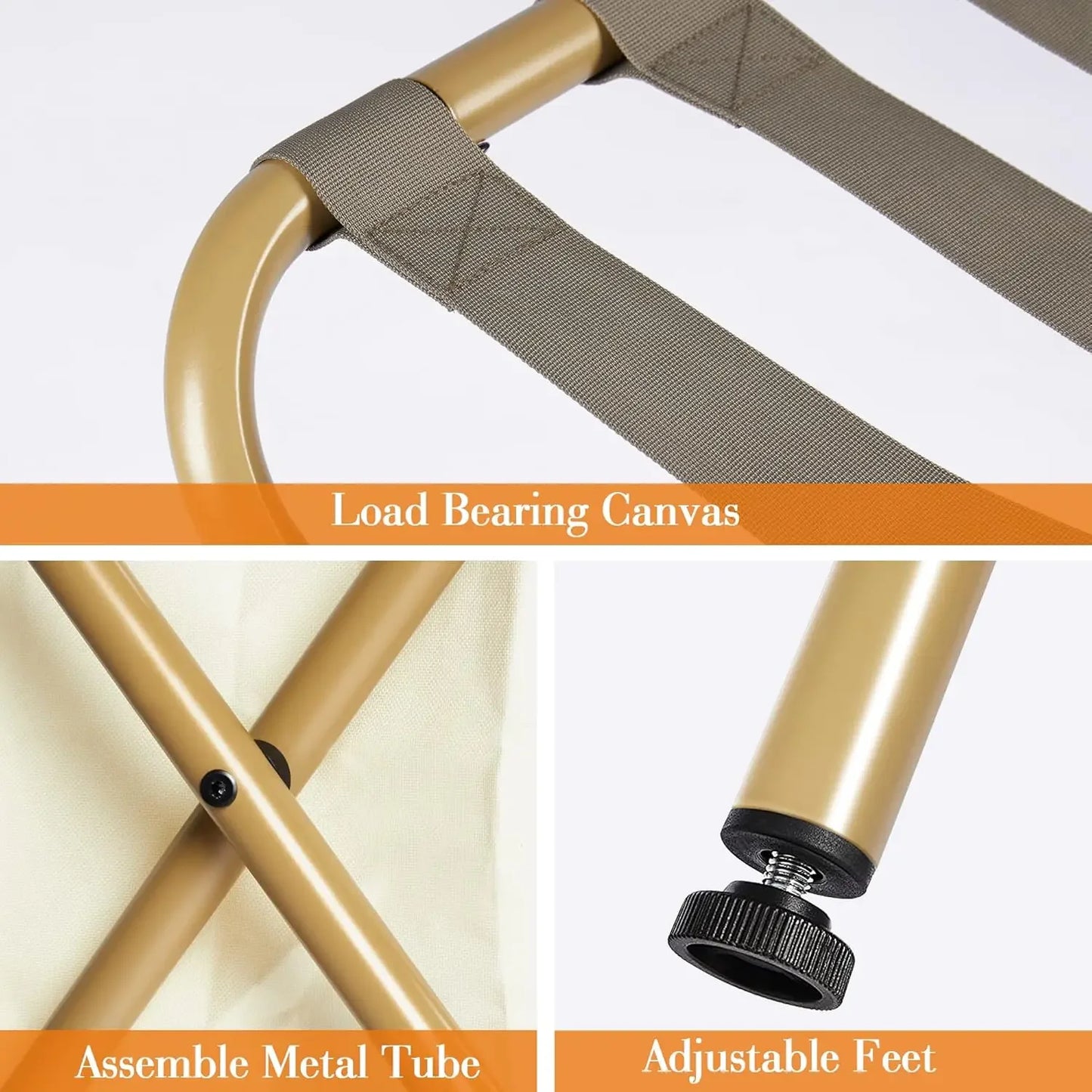 2 Pack Luggage Rack with Laundry Bag, Guest Room Folding Space Saving Suitcase Holder, Max 110LBS Baggage Shelf with Heavy