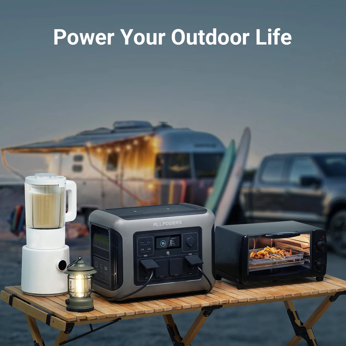 ALLPOWERS Portable Power Station R 1500 1152 Wh LiFePO4 Battery with 1800 W (3000 W Peak) AC Output Solar Generator for Garden Party