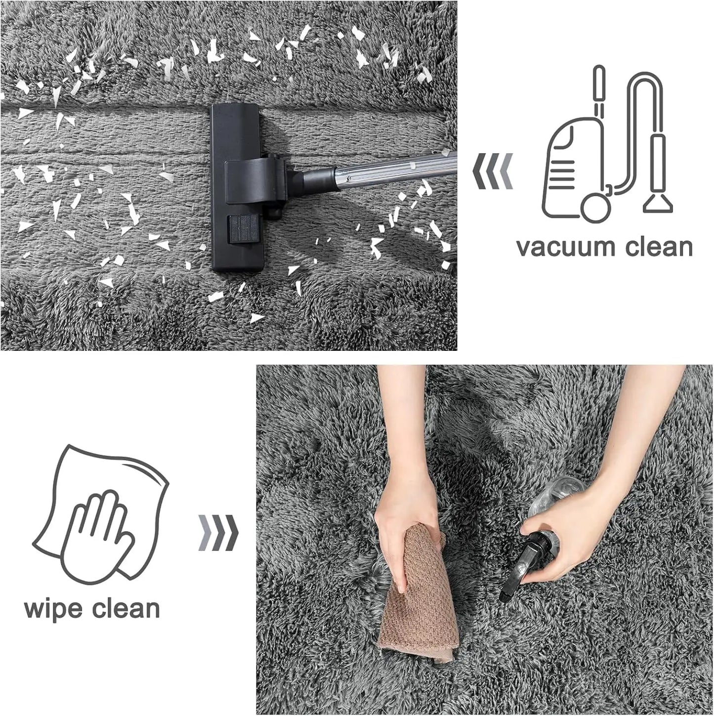 Long Plush Carpet For Living Room Sofa Area Rugs Modern Ultra-Soft Fluffy Floor Mat Kids Bedroom Bedside Rugs Home Decor Gray