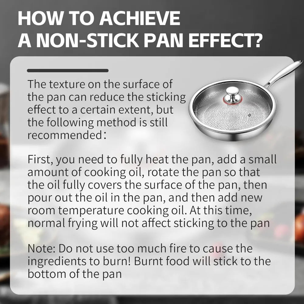 Multifunctional Pro Cookware Set: 10.23 Titanium & Stainless Steel Pan with Hammered Surface and Lid for Scratch-Resistant Cooki