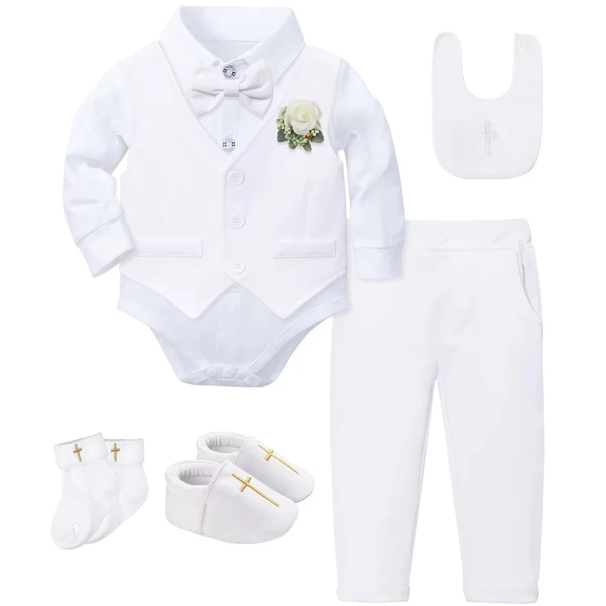 Baptism Outfit Boy Infant Baby Church Christening Suit Toddler White Blessing Set Newborn Easter Birthday Party Gift Clothes