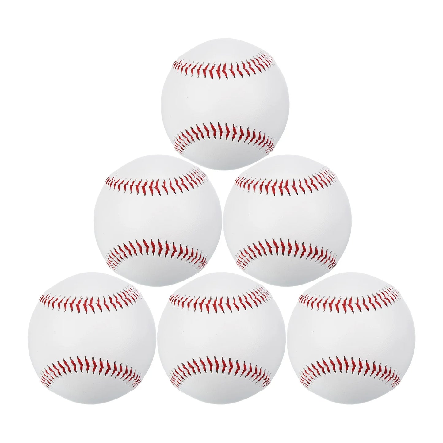 9 Inch Baseball 6 Pack Baseballs Soft Bulk Standard Size Adult Leather Training Baseball Unmarked Baseballs for Youth Pitching