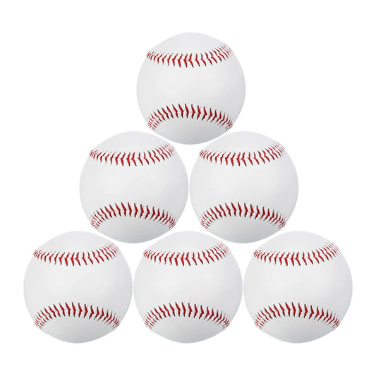 9 Inch Baseball 6 Pack Baseballs Soft Bulk Standard Size Adult Leather Training Baseball Unmarked Baseballs for Youth Pitching