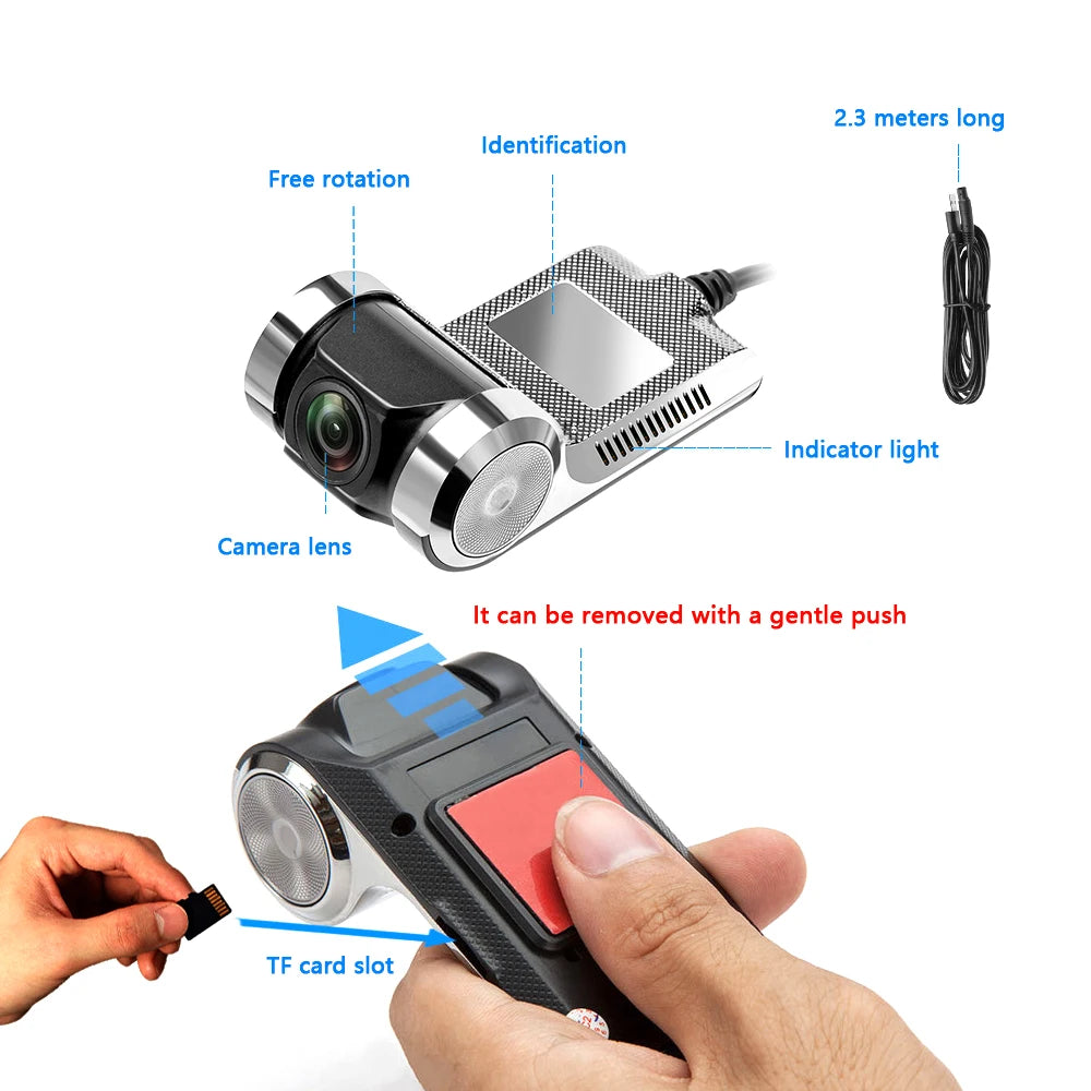 Podofo ADAS Dash Cam Dvr Dash Camera Car DVR HD Dash-cam android dvr Car recorder dash cam Night Version HD 720 P Auto Recorder