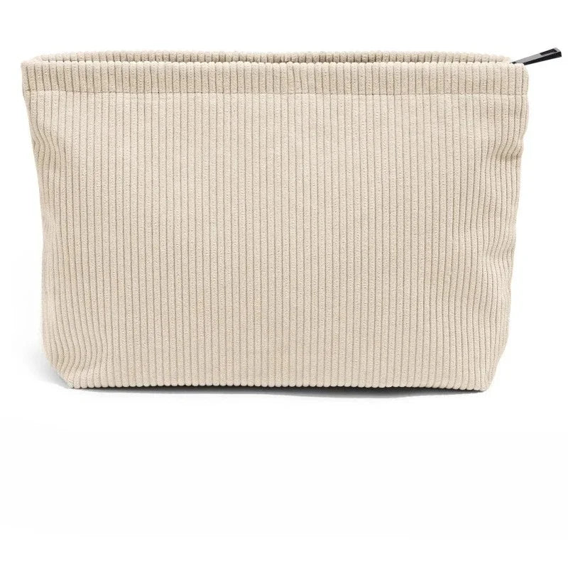 Corduroy Travel Cosmetic Bag Portable Makeup Storage Bag Purses Women Large Capacity Zipper Make Up Organizer Storage Clutch
