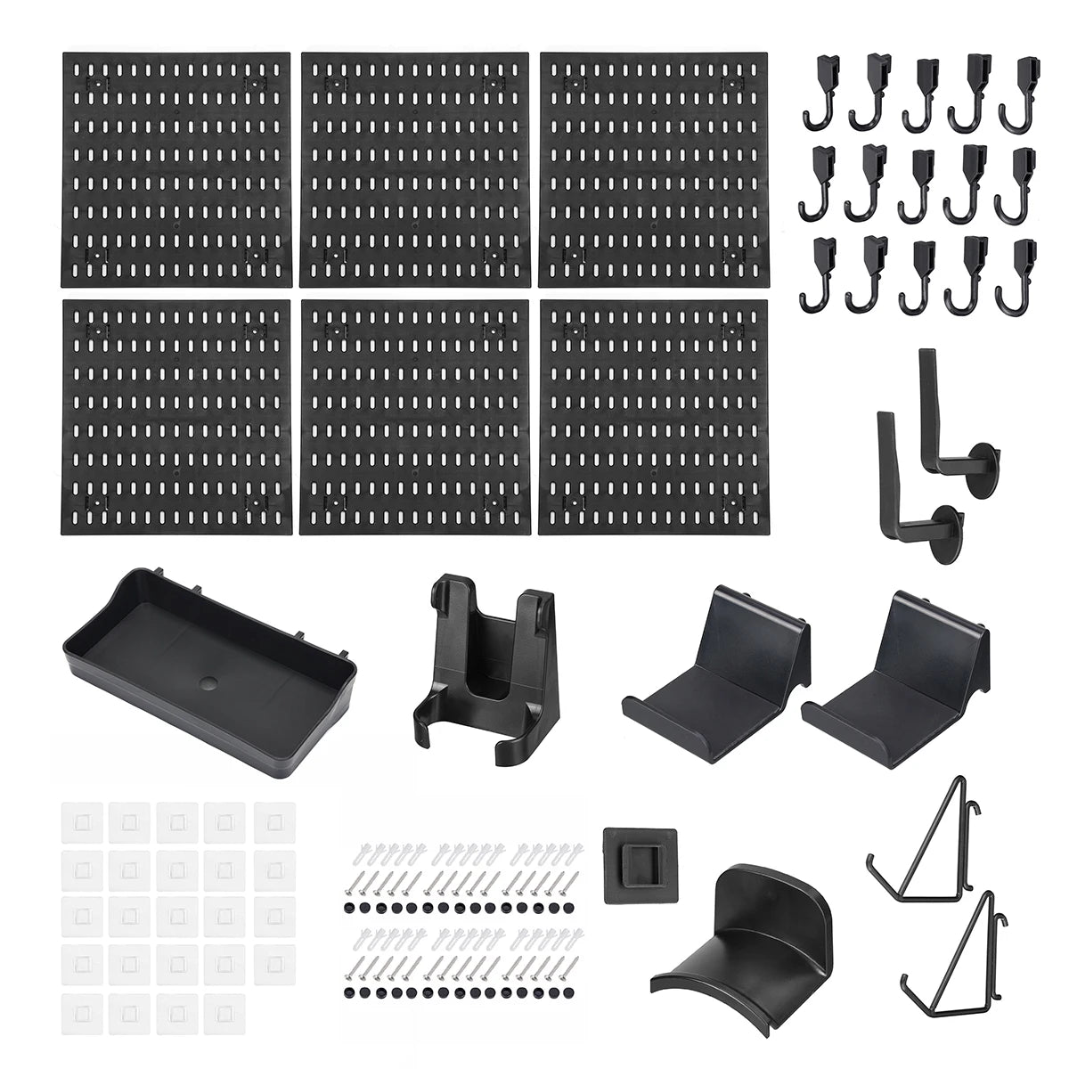 90*60 cm Pegboard Wall Organizer Panel Shelves For Gamer Room Bathroom Kitchen Storage Rack Hole Board w/ Hooks Shelves