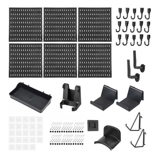 90*60 cm Pegboard Wall Organizer Panel Shelves For Gamer Room Bathroom Kitchen Storage Rack Hole Board w/ Hooks Shelves