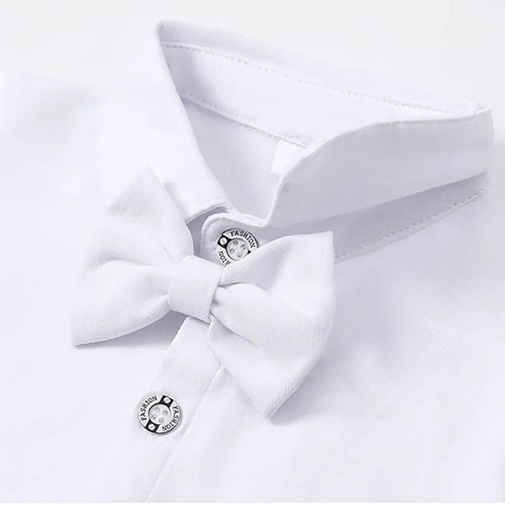 Baby Infant Baptism Suit for Boys Toddler Suspender Suit Formal Gentleman Flower Boys Wedding Clothes Set Newborn Outfit