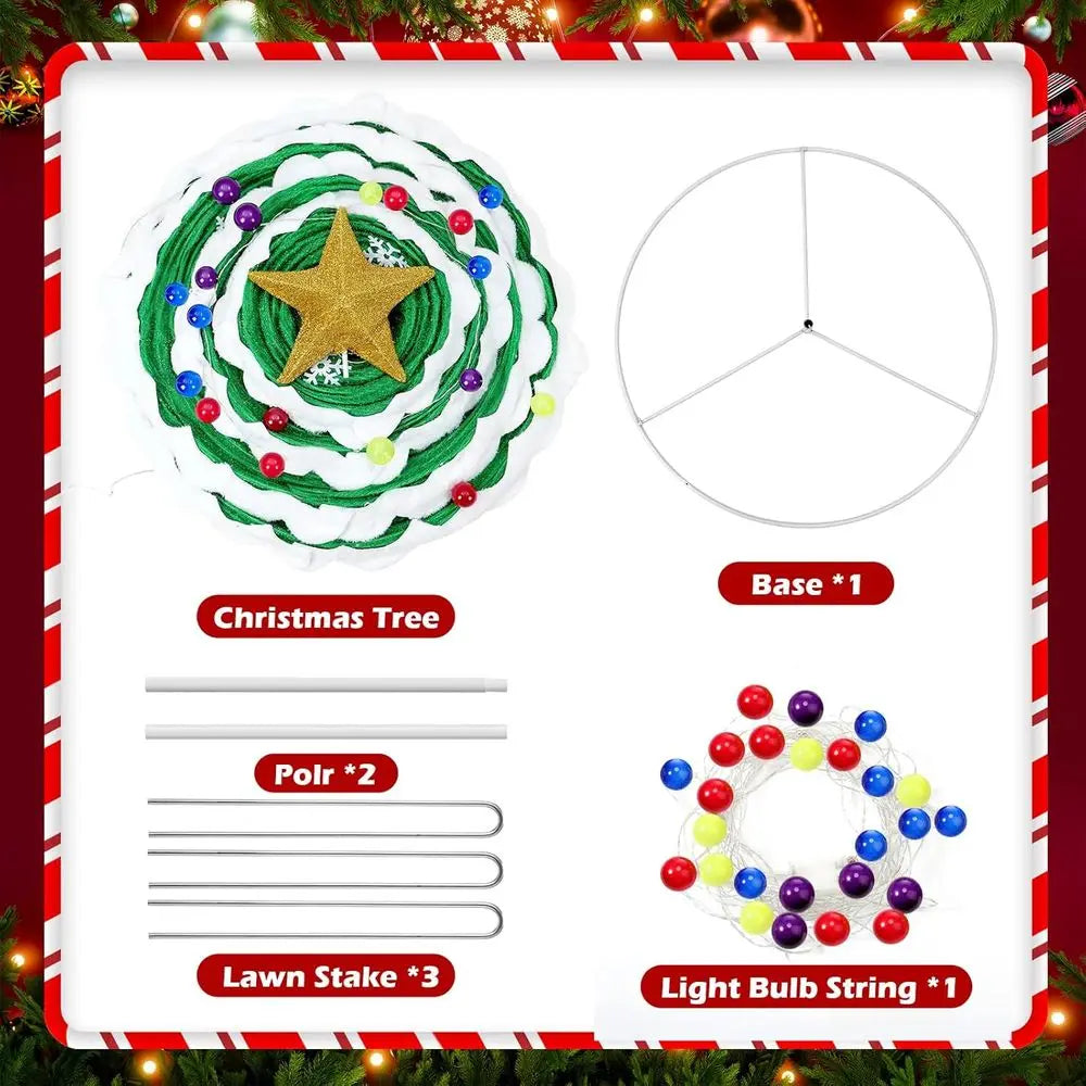 6.5 ft Pop-Up Christmas Tree with 230 LED's, Outdoor/Indoor, Collapsible for Home, Yard, Party