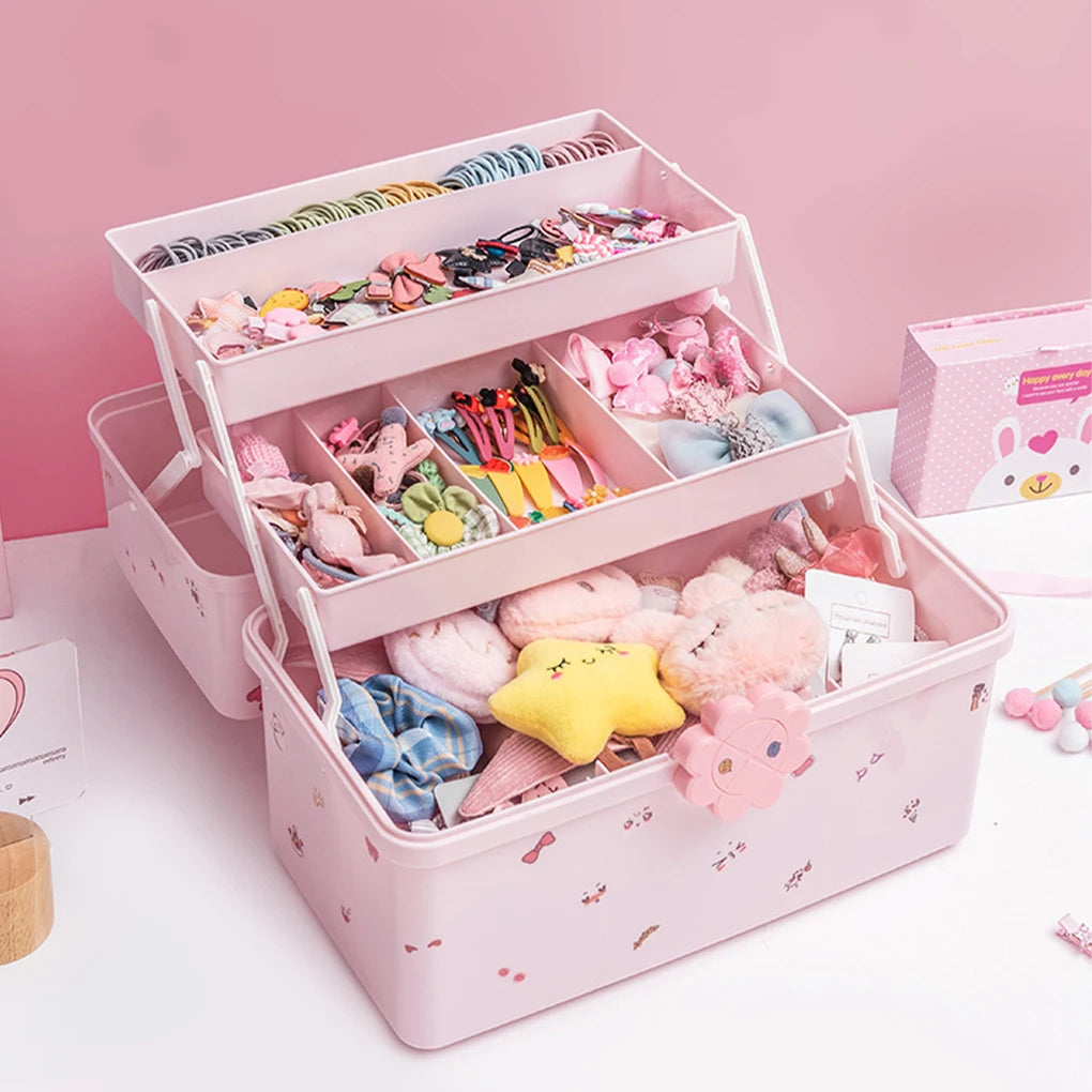 Girls Hair Accessories Storage Box Gifts For Fashionistas Large Capacity Wide Application