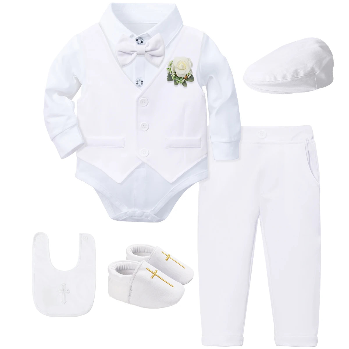 Baptism Outfit Boy Infant Baby Church Christening Suit Toddler White Blessing Set Newborn Easter Birthday Party Gift Clothes