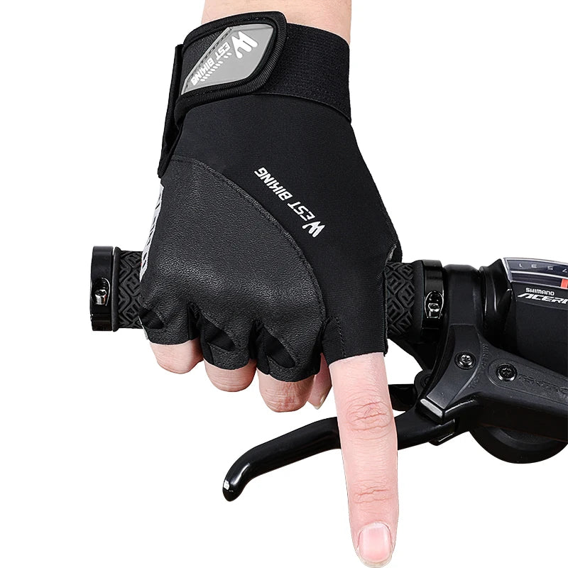 WEST BIKING Summer Cycling Half Finger Gloves, Motorcycle M-T-B Road Bike Gloves For Men and Women Non-Slip Finger-less Riding Gloves