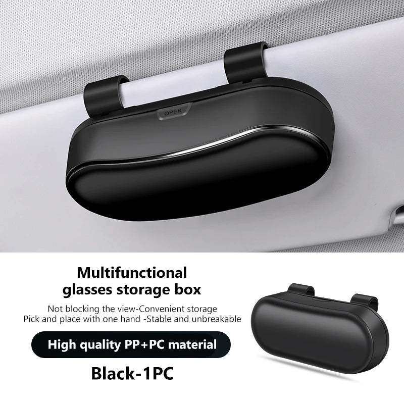 SEAMETAL Car Glasses Box Portable Car Glasses Frame Car Driving Glasses Frame Glasses Box Storage Case for Car Accessories