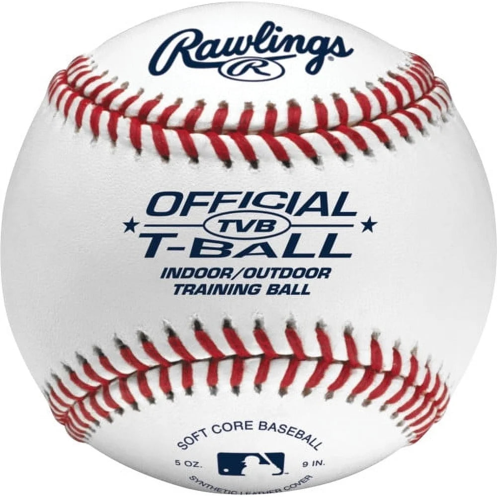 6 Pack Youth T-Ball Training Balls Soft Rubber Core Safe Baseballs Indoor Outdoor Practice Skills Confidence Building