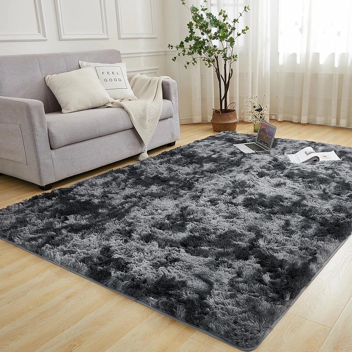 Long Plush Carpet For Living Room Sofa Area Rugs Modern Ultra-Soft Fluffy Floor Mat Kids Bedroom Bedside Rugs Home Decor Gray
