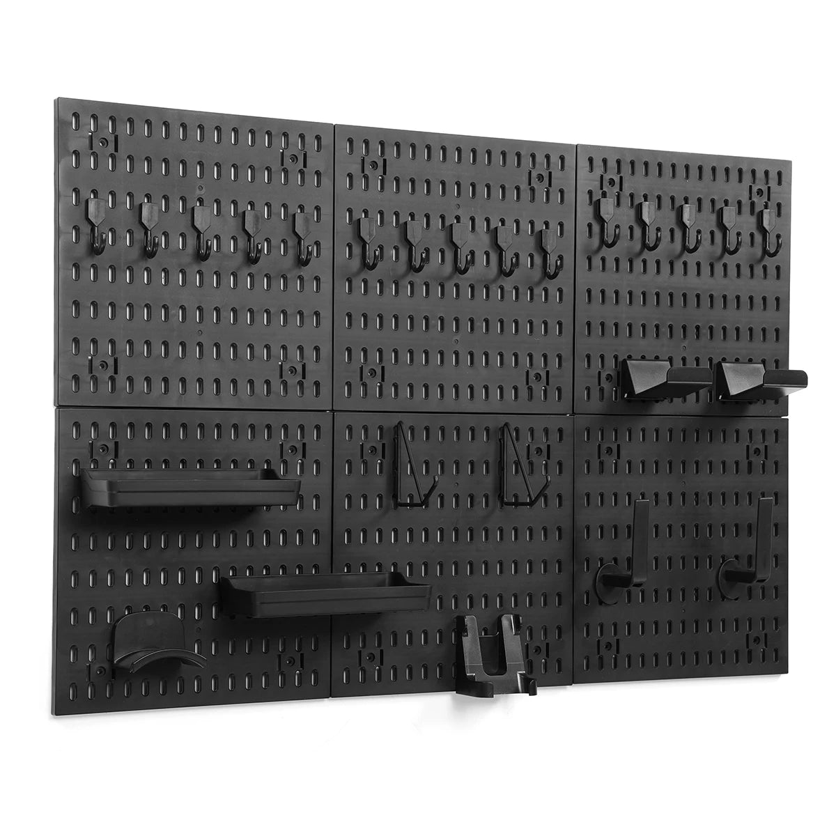 90*60 cm Pegboard Wall Organizer Panel Shelves For Gamer Room Bathroom Kitchen Storage Rack Hole Board w/ Hooks Shelves