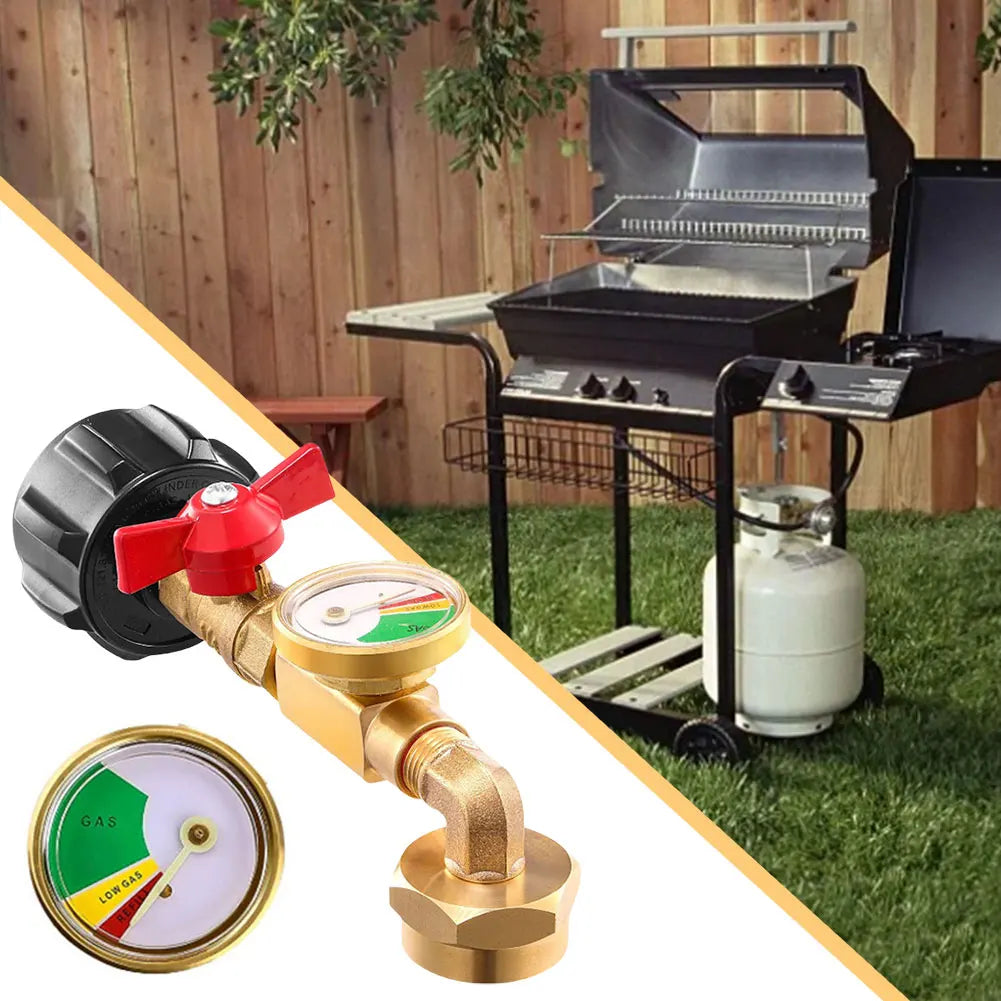 1/2/3 PCS Propane Refill Adapter 20 lb to 1 lb Converter With Valve And Gauge Gas Tank Connector QCC1 Propane Refill Elbow Adapter
